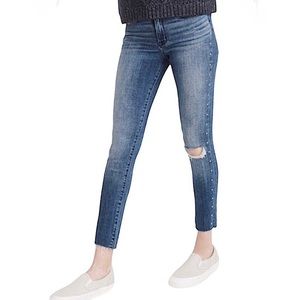 Abercrombie & Fitch Harper Low Rise Side Studded Ankle Jeans Size 26 NEW